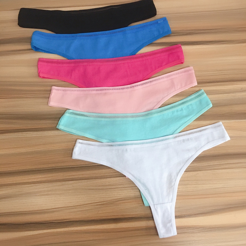 10 Pieces A Pack Ladies Thong Panties Women G Strings Sexy Lingerie Femme Cotton Underwear For