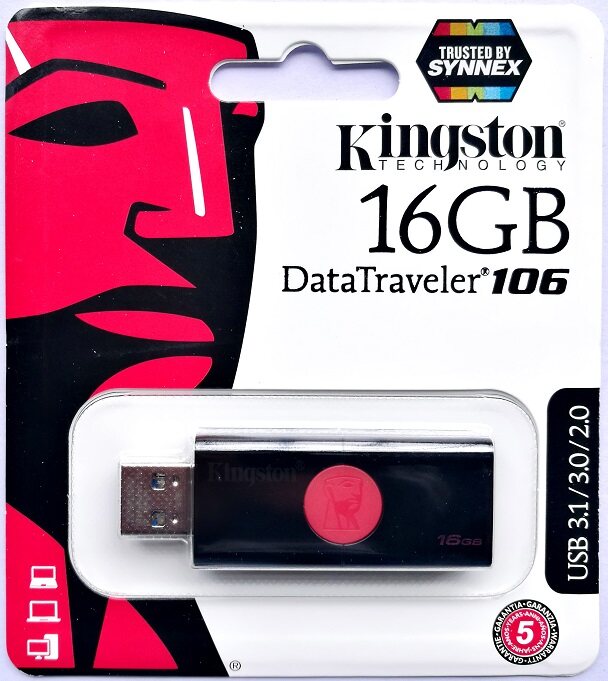 แฟลชไดร์ฟ Kingston USB 16 GB USB Flash Drive DataTraveler 106