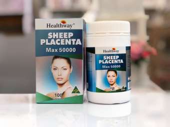 Healthway Sheep Placenta Max 50000 mg รกแกะผิวเด็ก100เม็ด (1กระปุก)