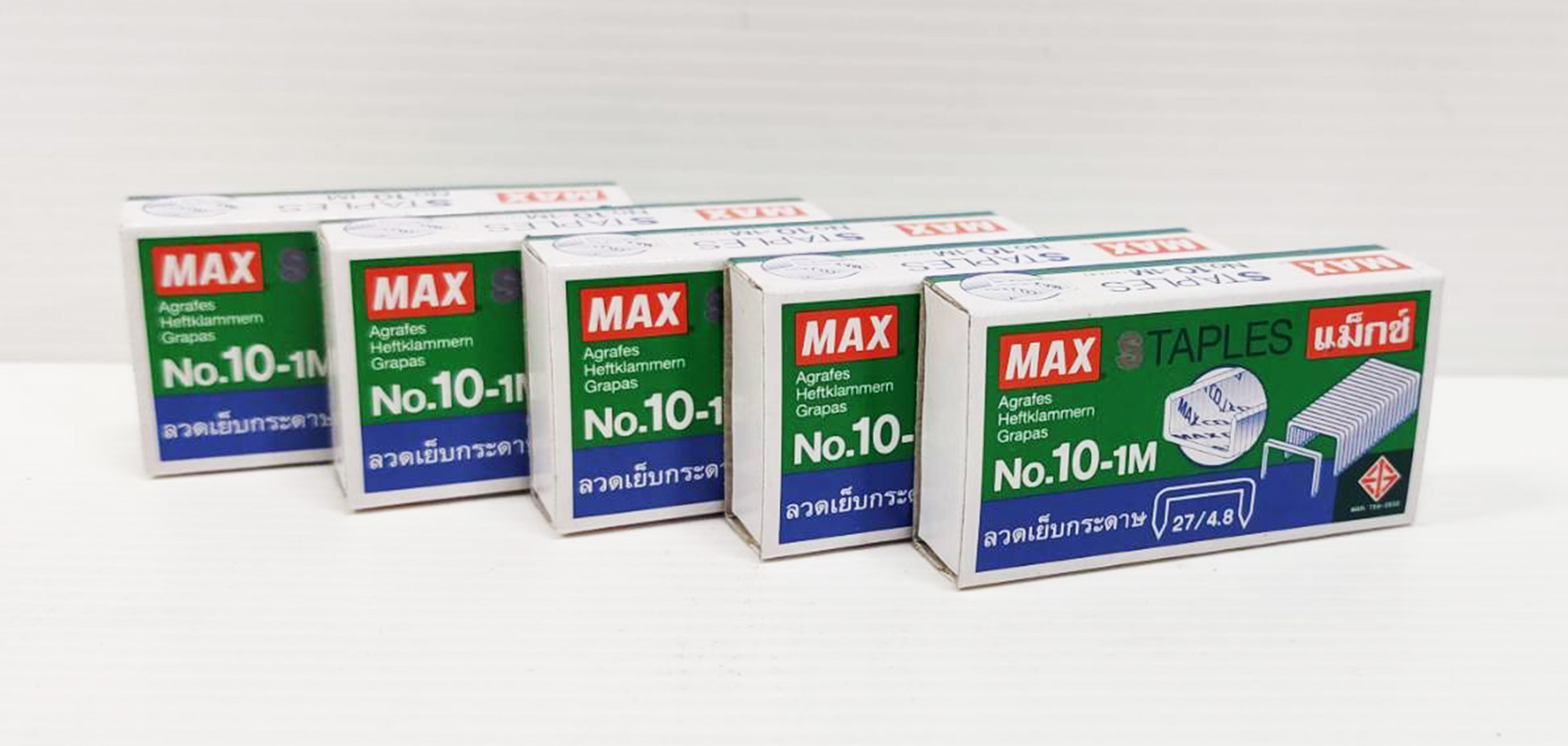 ลวดเย็บกระดาษ เบอร์ 10 แม็กซ์ เบอร์ 10 Max 10-1M สี 5 กล่อง สี 5 กล่อง