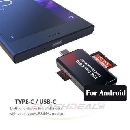 iFlashDeal SD/Micro SD Card Reader Writer USB 3.0 Memory Card Reader OTG Adapter Viewer Micro SD/TF Compact Flash Card Reader with 2 in 1 USB/Type C