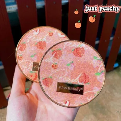 แป้งพีช Kiss​ Beauty​ Peach แป้งพัฟคุมมัน แป้งกันน้ำ