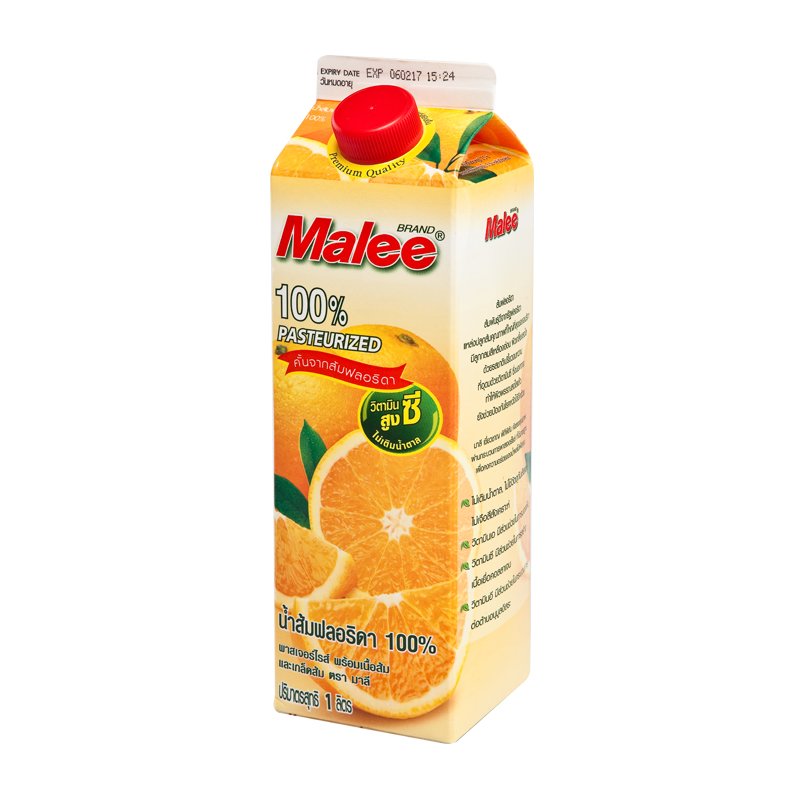 Malee มาลี น้ำส้มฟลอริด้า 100% พาสเจอร์ไรซ์ 1000ml.
