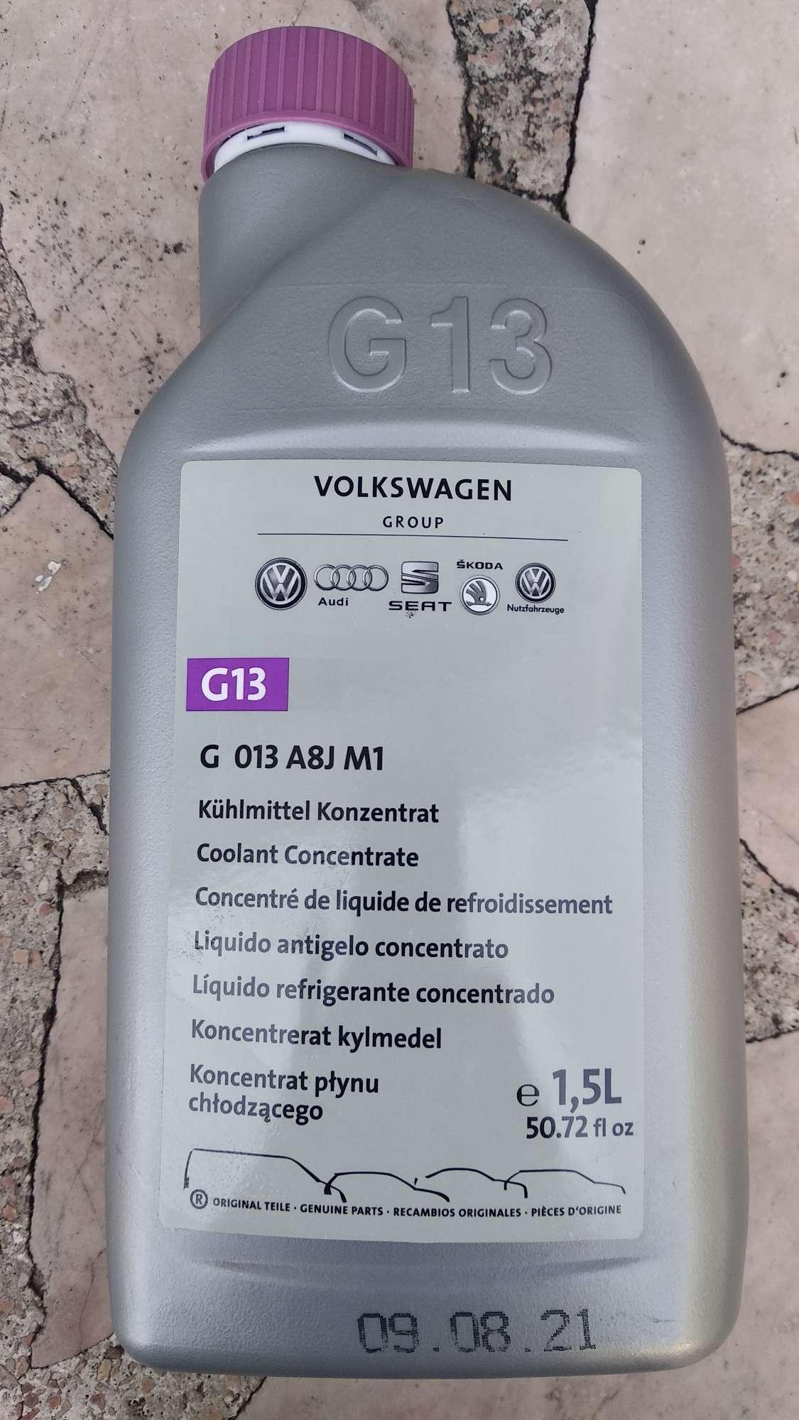 น้ำยาหล่อเย็น G13 สำหรับ VW AUDI SEAT SKODA และ น้ำยาหล่อเย็นรถยุโรปทั่วไป coolent น้ำยาหม้อน้ำ ขนาด 1.5 ลิตร ราคาต่อ 1 ขวด