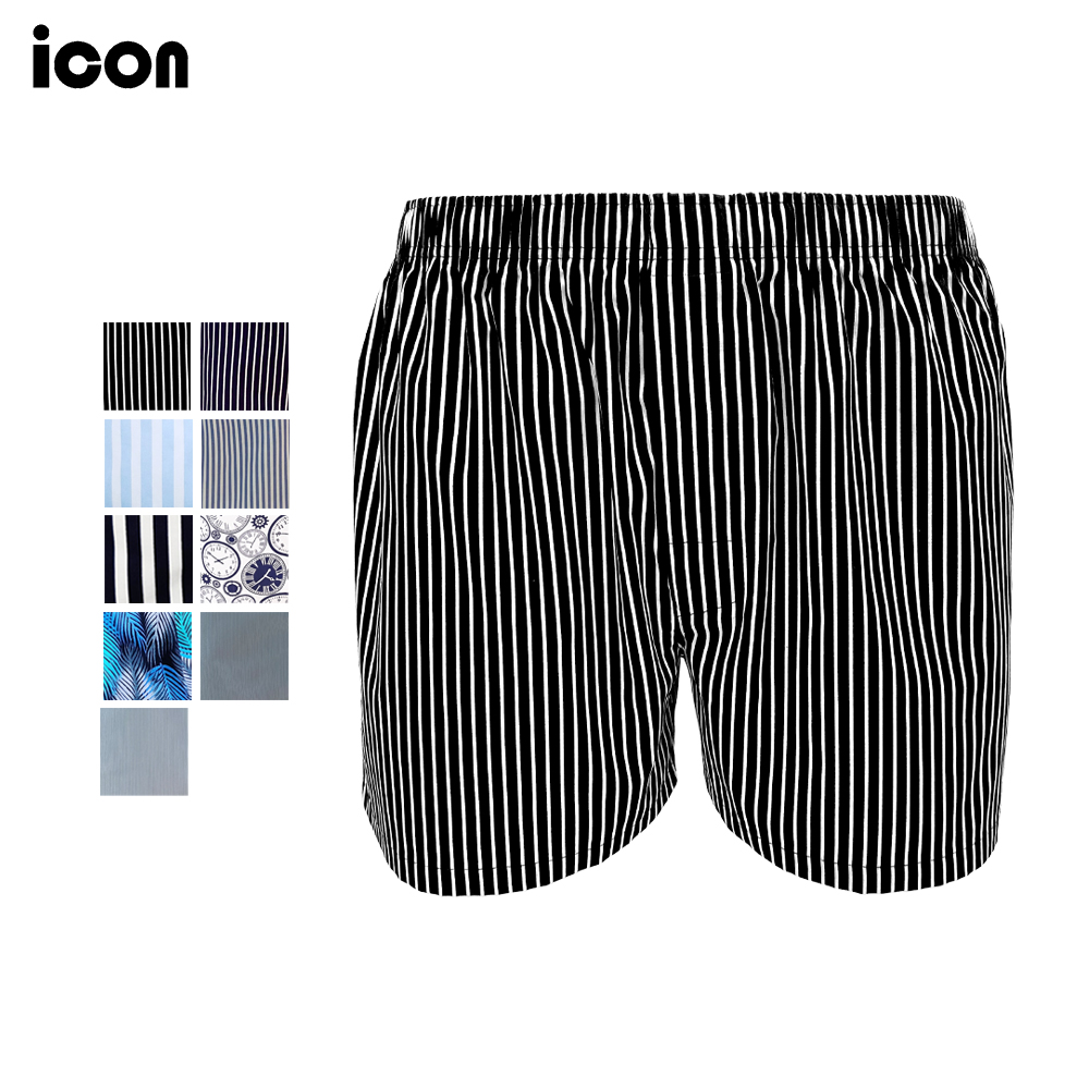 icon (ไอคอน) กางเกงบ๊อกเซอร์ผู้ชาย ลายพิมพ์ มีให้เลือก 9 ลาย ผลิตจากผ้าคอตตอน ใส่สบาย ระบายอากาศได้ดี ไม่ระคายเคืองผิว