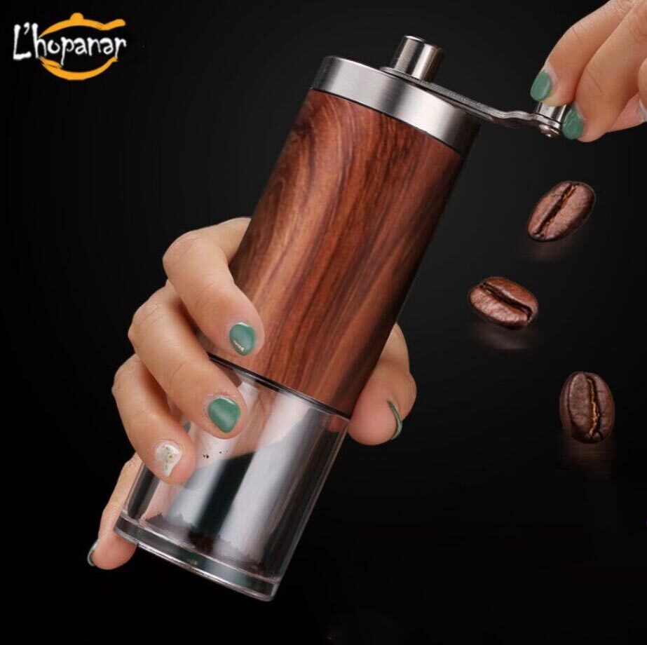 เครื่องบดกาแฟมือหมุน เครื่องบดกาแฟพกพา เครื่องบดกาแฟวินเทจ-ย้อนยุค Stainless steel hand coffee grinder Simpler