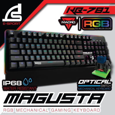 ดูภาพ SIGNO RGB Mechanical Gaming Keyboard รุ่น MAGUSTA KB-781 (Optical Blue Switch) (เกมส์มิ่ง คีย์บอร์ด) <br/>เพิ่มเติม SIGNO RGB Mechanical Gaming Keyboard รุ่น MAGUSTA KB-781 (Optical Blue Switch) (เกมส์มิ่ง คีย์บอร์ด)