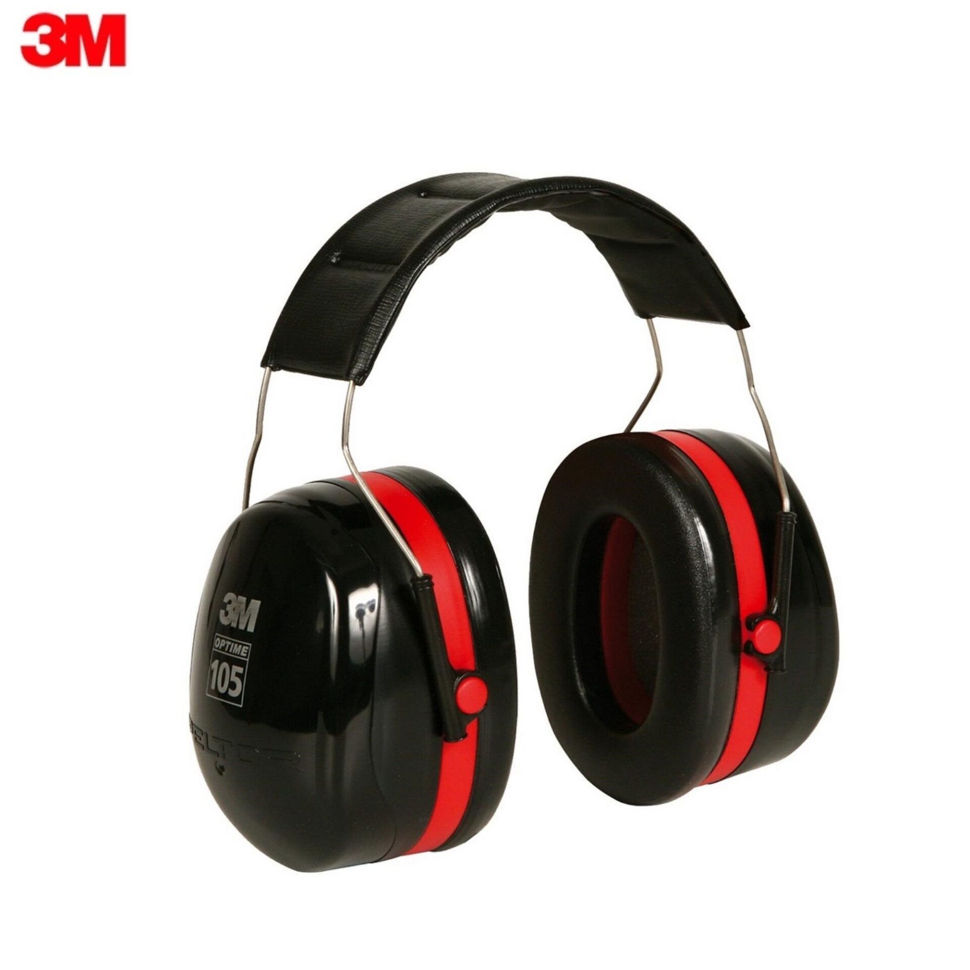 3M H10A สีดำ/แดง ครอบหูลดเสียง 105 PELTOR Optime Earmuffs Over-the-Head 3M OPTIME 105(H10A) TWIN CUP WITH HEADBAND