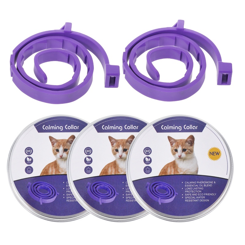 View of 5pcs Calming Cats ปลอกคอปรับได้ Cat Calm Collar ปลอกคอแมวผ่อนคลาย (สี ...