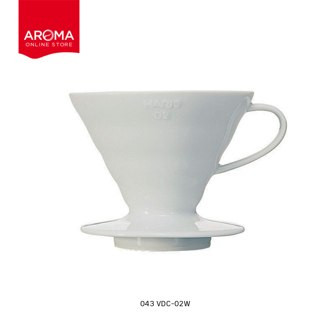 Hario ดริปเปอร์ 02 เซรามิค สีขาว /HARIO(043) V60 Coffee Dripper 02 Ceramic / White / VDC-02W