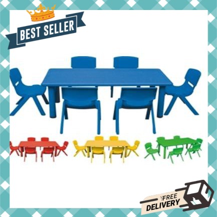 ลดมากมาย !!! โต๊ะสี่เหลี่ยมผืนผ้าสำหรับเด็ก (เฉพาะโต๊ะ) KL-162A สำหรับวาดภาพระบายสี หรือทำการบ้าน สีสันสดใจ น่ารัก น่านั่ง เก้าอี้เด็กสามารถรับน้ำหนักได้ถึง 50 - 60 Kg