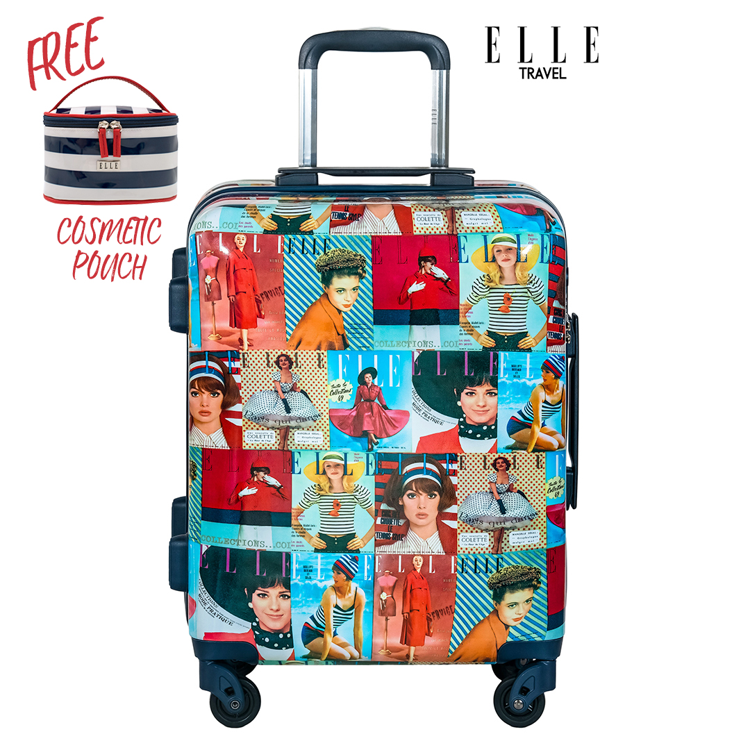 ELLE Travel New Vintage Collection กระเป๋าเดินทางขนาด Cabin Size Free Cosmetic Bag สินค้าของแถม