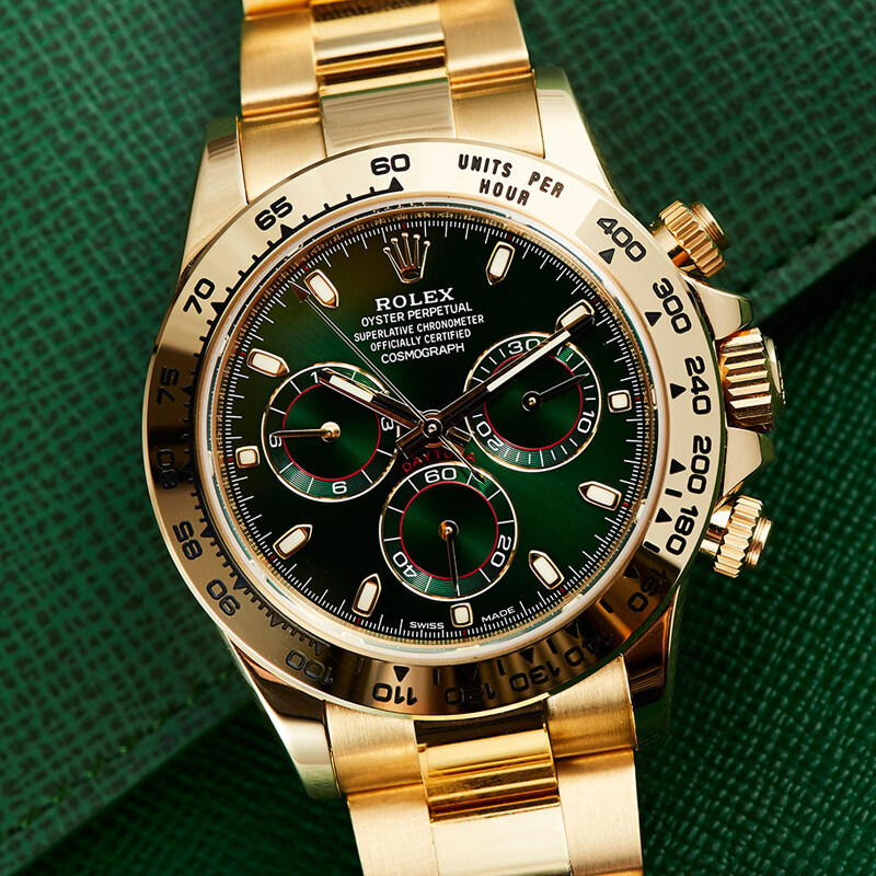 นาฬิกาข้อมือโรเล็คซ์Rolex รุ่น 116508 gold Cosmograph Daytona Green Dial18K Yellow Gold Oyster Men's Watch 116508 พร้อมกล่องแบรนด์