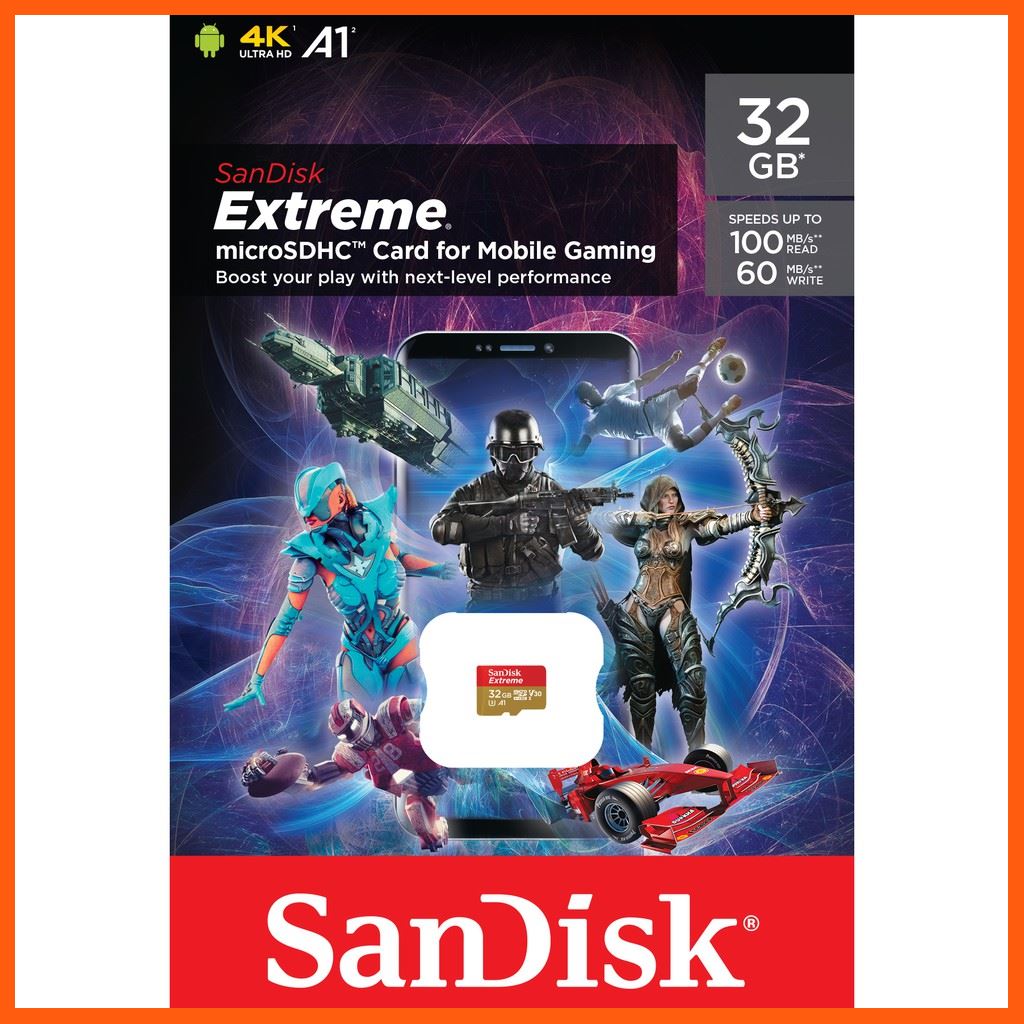 ✨✨#BEST SELLER🎉🎉 SanDisk Extreme microSD 32GB ความเร็ว อ่าน 100MB/s เขียน 60MB/s (SDSQXAF-032G-GN6GN, Mobile Gaming) อุปกรณ์จัดเก็บข้อมูล (STORAGE & MEMORY CARD ) STORAGE MEMORY CARD อุปกรณ์จัดเก็บข้อมูล Memory Card เม็มโมรี่การ์ด Compact Flash