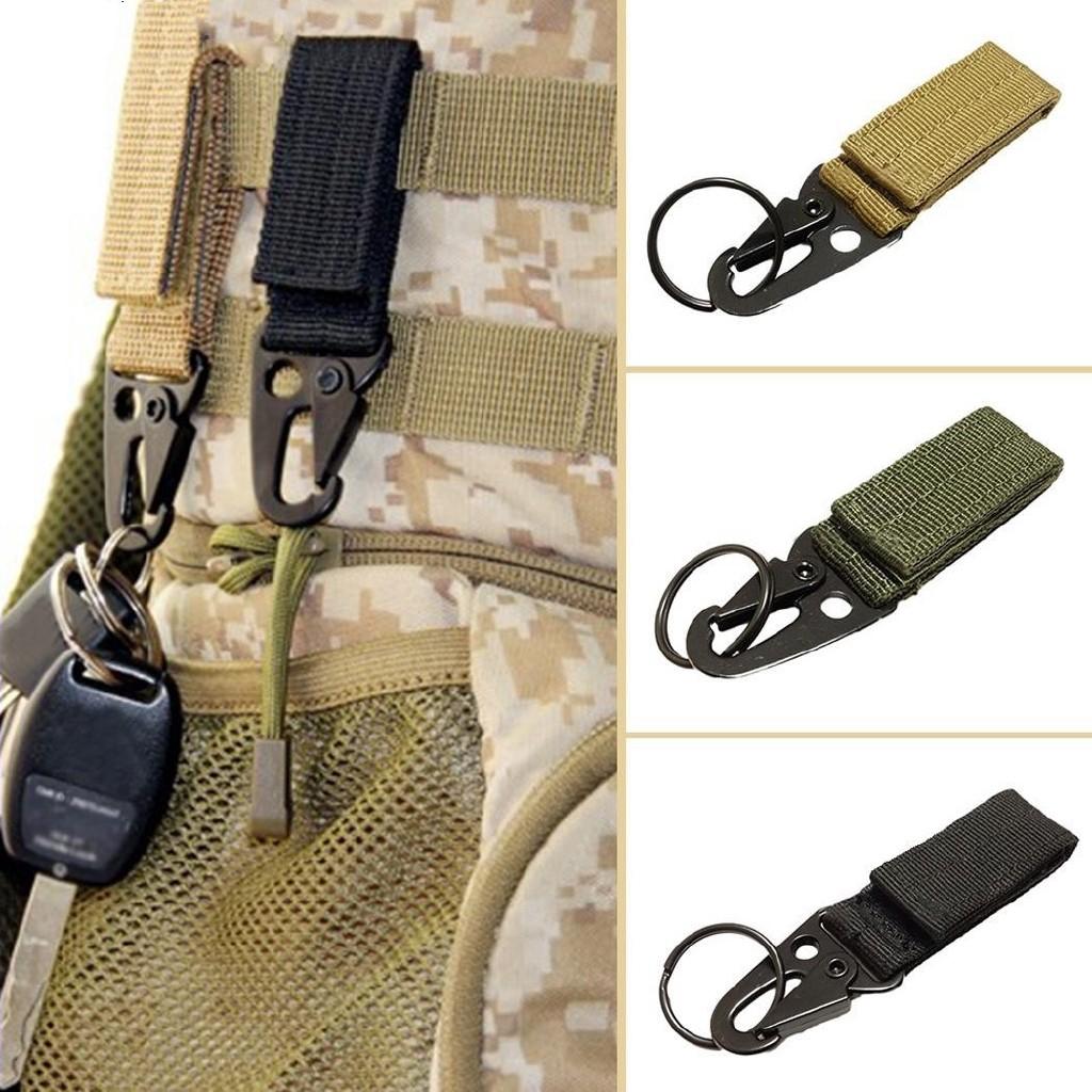 ตัวยึดเกียร์กระเป๋า Key CHAIN NYLON เข็มขัดพวงกุญแจ EDC สายรัดผู้ถือแหวนกุญแจทหารยูทิลิตี้แขวนพวงกุญแจ Hook-Pack