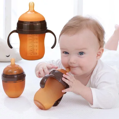 Baby bottle with nano-silver Silicone Nipples 270ml wide neck bottle with nipple like mother's feeding Baby Feeding Bottle