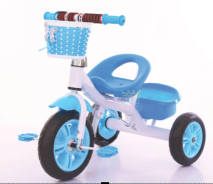 Kids castle รถจักรยานสามล้อมีตะกร้าหน้ารถและกระบะใส่ของด้านหลังสำหรับเด็กสีฟ้า 