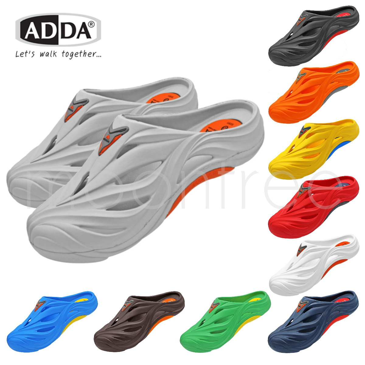 ?ADDA 53301 รองเท้าแตะ รองเท้าลำลอง สำหรับผู้ชาย แบบสวม รุ่น ไซส์ 7-10 สี ดำ น้ำเงิน น้ำตาล เทา เขียว กรม ส้ม แดง ขาว เหลือง