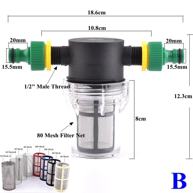 1/2 3/4 Inch Garden Watering Filter Agriculture Irrigation Hose Filter Water Pipe Quick