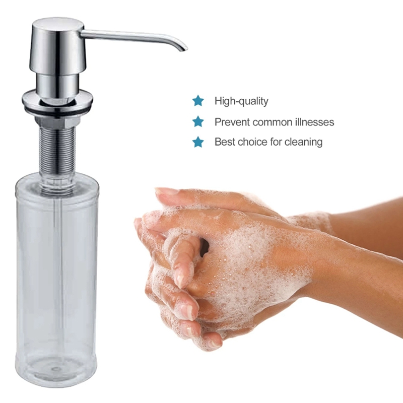 320Ml Kitchen Sink Soap Dispenser Copper Manual Press Pump Liquid Under