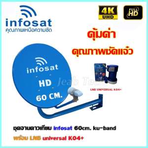 ชุดจานดาวเทียม KU-BAND INFOSAT 60 cm.พร้อม LNB (เลือกได้ตามชุด) ชุดจานดาวเทียม KU-BAND INFOSAT 60 cm.พร้อม LNB (เลือกได้ตามชุด)