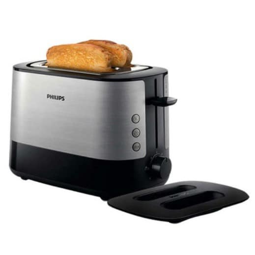 Philips เครื่องปิ้งขนมปัง รุ่น HD2638 สีเงิน-ดำ เครื่องทำแซวิช เตาปิ้งขนมปัง เตาปิ้งแซนวิช ขนมปัง แซนวิช