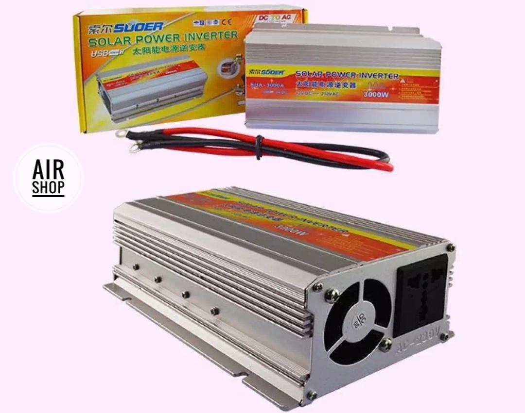 Suoer12V 3000W อินเวอร์เตอร์ 12V to 220V Portable Smart Power Inverter