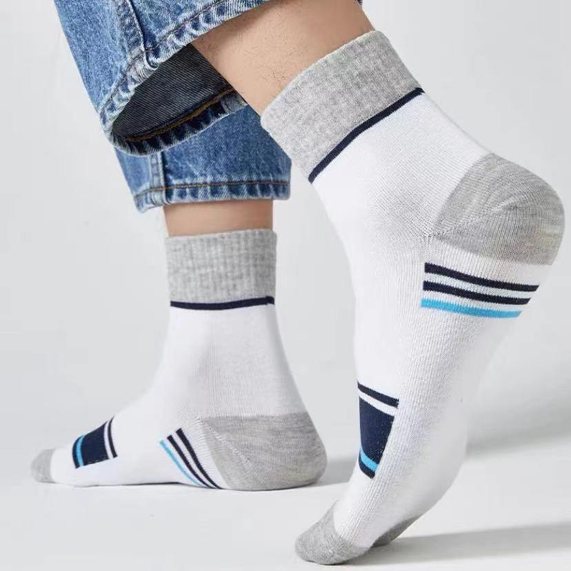 ถุงเท้าผ้าฝ้าย แบบหนา กันกลิ่น ดูดซับเหงื่อ Mens cotton socks medium