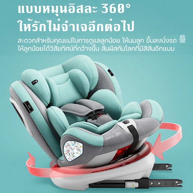 ภาพสินค้าคาร์ซีทเด็ก การรับรองคู่ 3C/ECE หมุนอิสระ 360อินเตอร์เฟสisofix+lacth คาร์ซีทแรกเกิด เบาะคาร์ซีท Carseat จากร้าน SIAM BOAN บน Lazada ภาพที่ 3