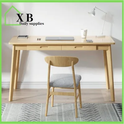 XB-โต๊ะไม้ยางพารา โต๊ะทำงานไม้จริงโต๊ะคอมพิวเตอร์ที่บ้านสก์ท็อปโต๊ะนักเรียนสำนักงานที่ทันสมัยห้องนอนพาร์ทเมนท์