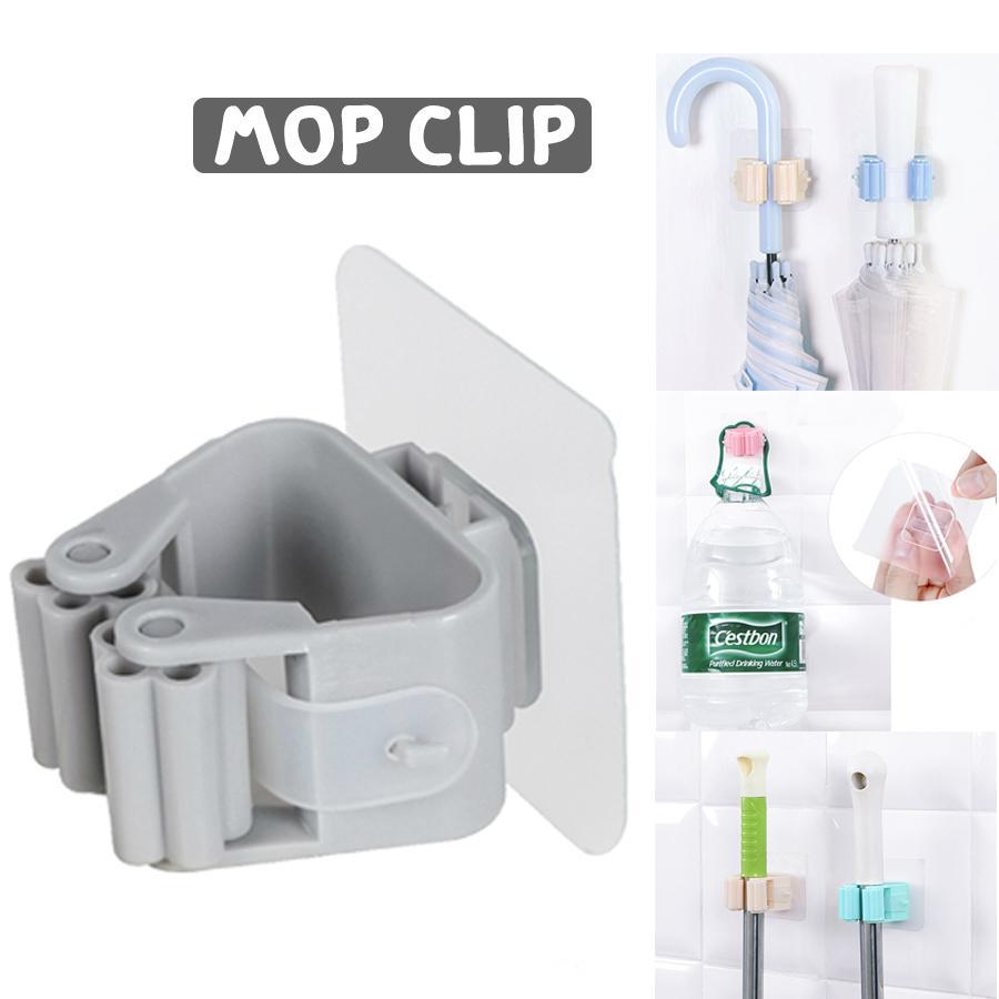 Ezbuy Mop clip ที่แขวนไม้กวาด ไม้ม๊อบ ไม้ถูพื้น คลิปติดผนัง ที่แขวนไม้ถูพื้น ติดผนัง รุ่นไม่ต้องเจาะ ติดง่าย แข็งแรงรับน้ำหนักได้มาก