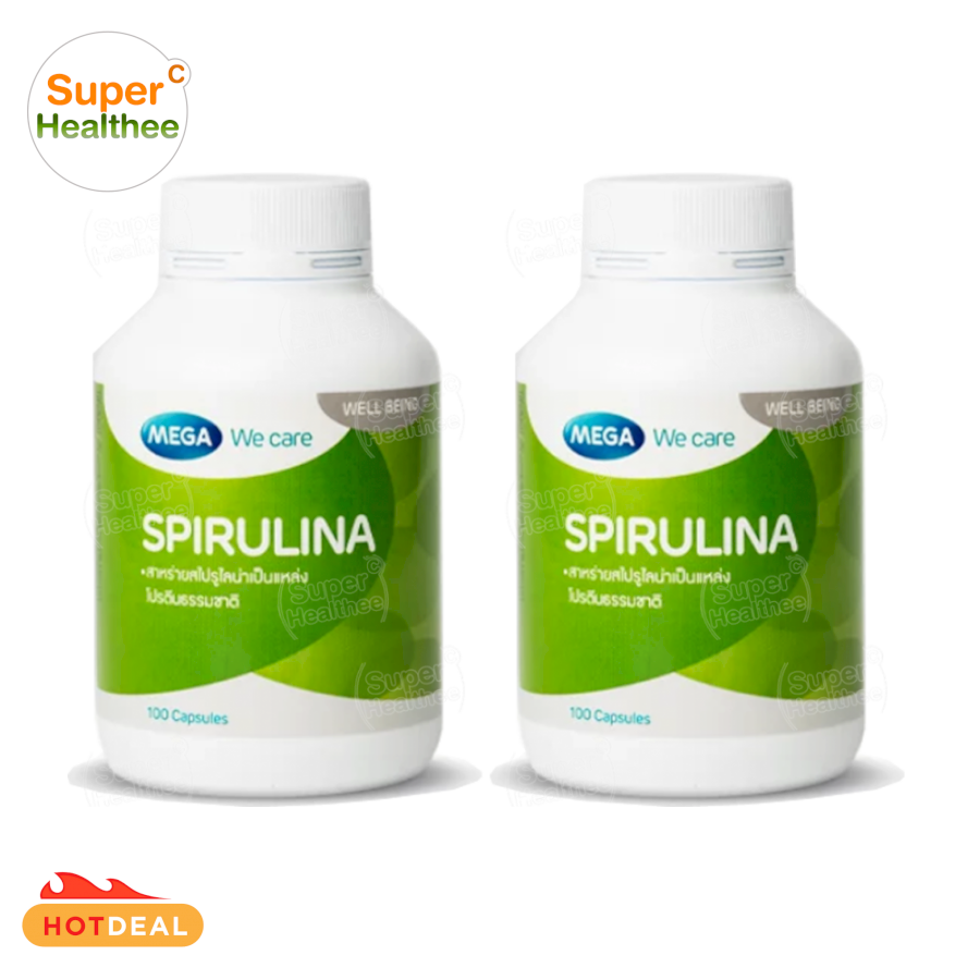 รีวิว Mega We Care Spirulina 500mg 2x100 Capsules เมก้าวีแคร์ สไปรูลิ ...