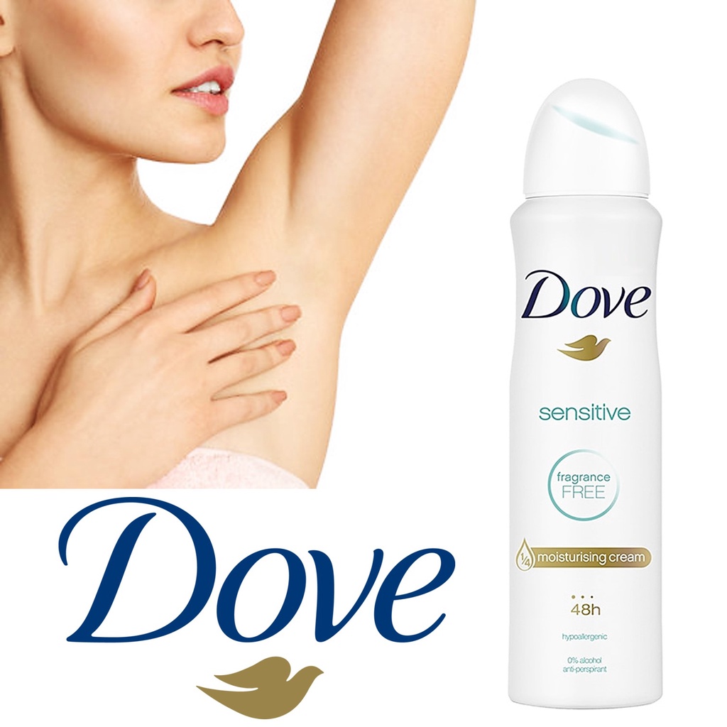 Dove Sensitive Fragrance Free Moisturising Cream Spray สเปรย์ระงับกลิ่น