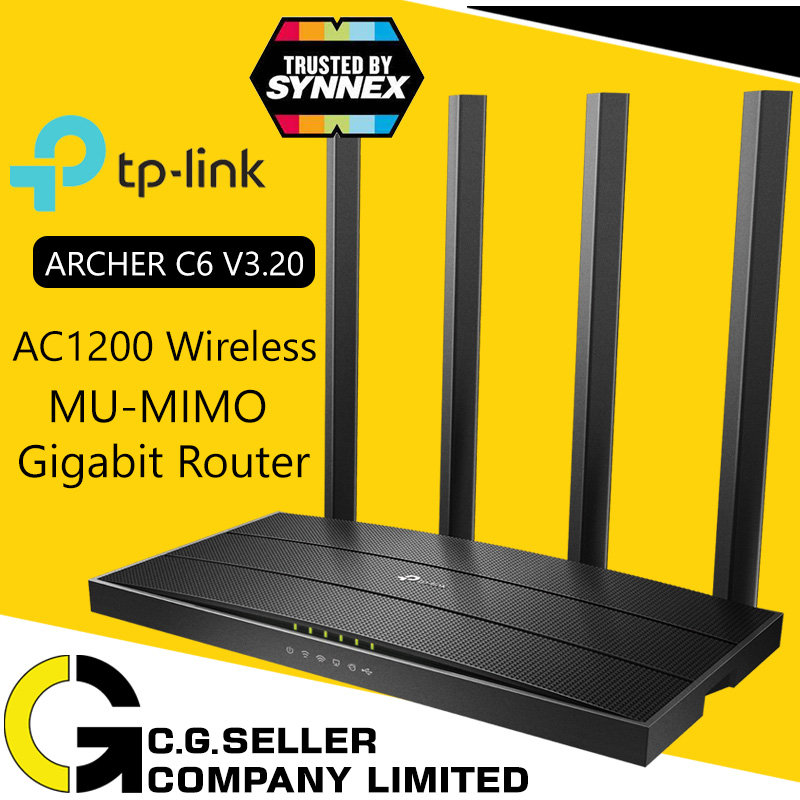 TP-Link Archer C6 Ver:3.20 รับประกันศูนย์LIFETIME AC1200 Wireless MU-MIMO Gigabit Router รองรับโหมด Access Point