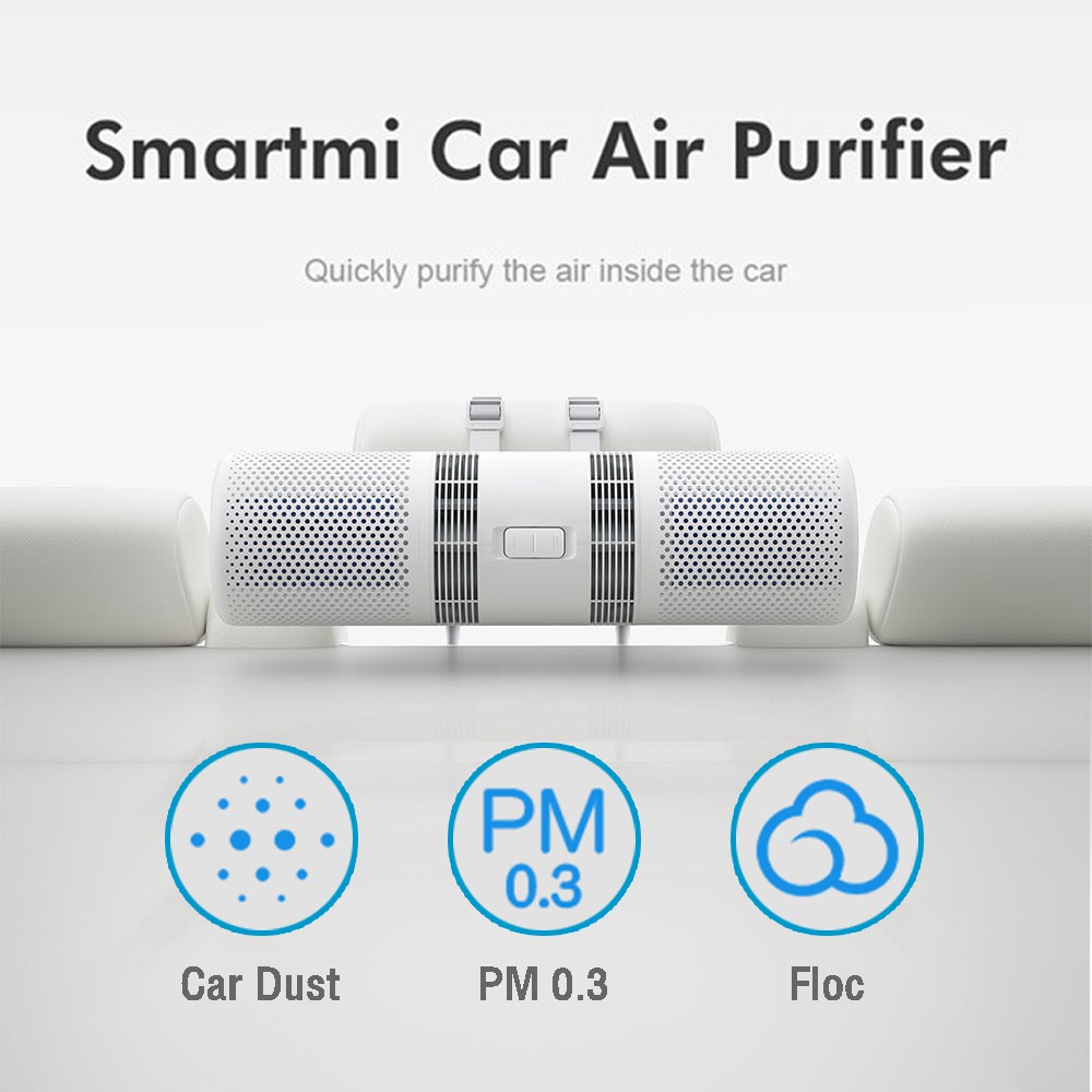 Smartmi Car Air Purifier เครื่องฟอกอากาศในรถยนต์ HEPA PM2.5 Filter Sterilizer 70m³/h เครื่องฟอกอากาศ ในรถ car purifier