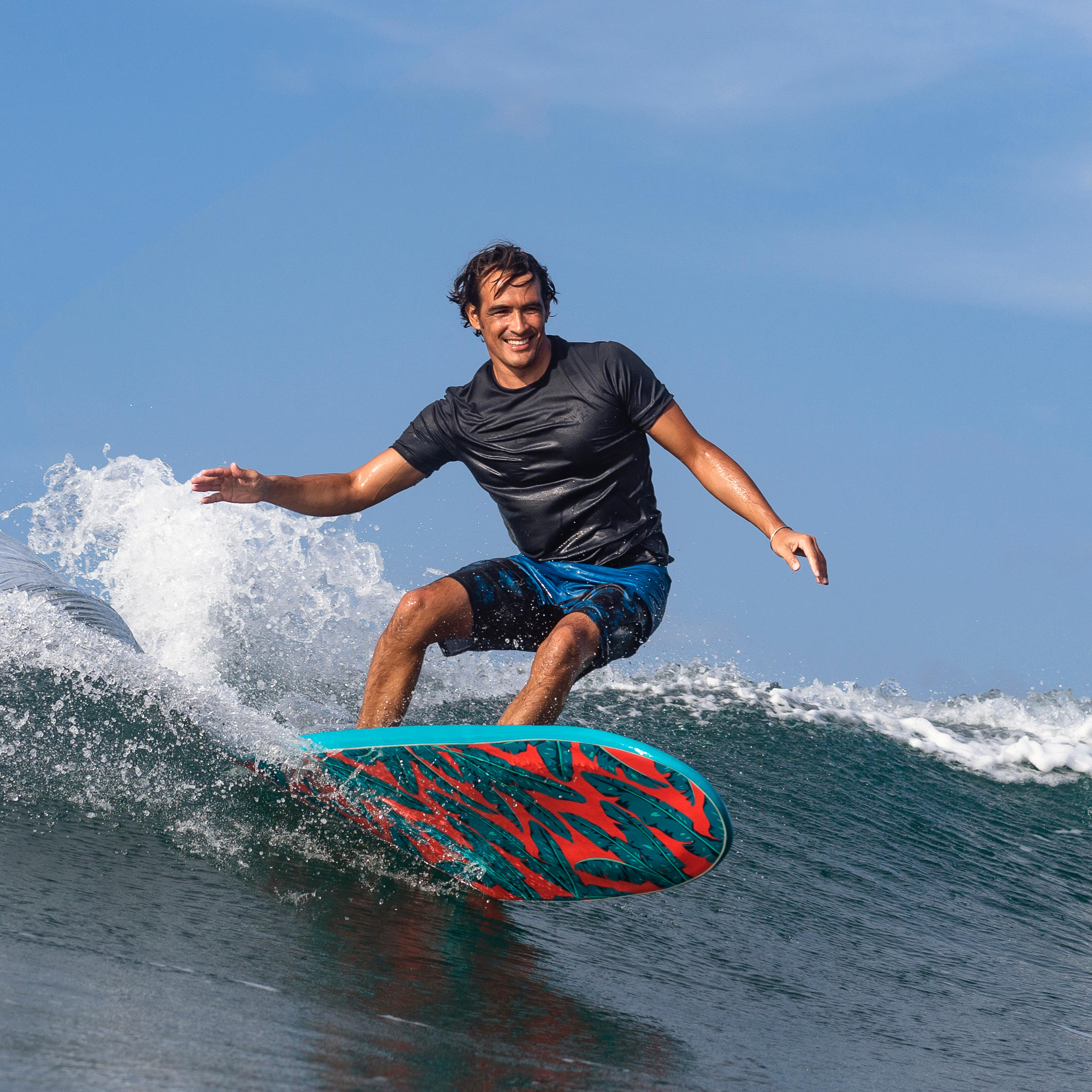 [ส่งฟรี ] SURFBOARD Surfing board เซิร์ฟบอร์ด กระดานโต้คลื่นโฟมรุ่น 500 ขนาด 7 ฟุต 8 นิ้ว มาพร้อมสายโยง 1 อันและครีบ 3 อัน SURFBOARD Foam 7'8 500'. Supplied with a leash and three fins. surfskate surfboard fin wakeboard ของแท้ รับประกัน