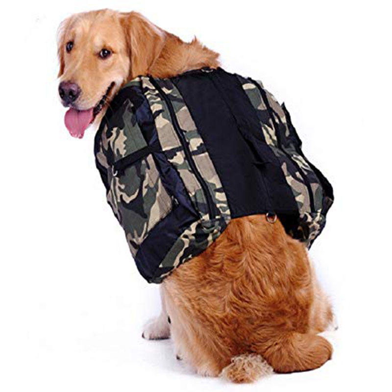 Outdoor Large Dog Bag Carrier Backpack Saddle Bags Camouflage Big Dog Travel Carriers for Hiking Training Pet Carrier Product