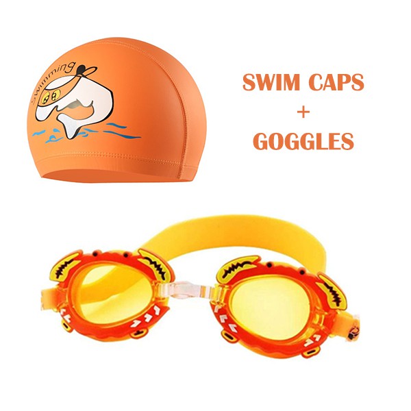 ชุดแว่นตาว่ายน้ำเด็ก ชุดเด็กชาย และเด็กหญิง แว่นตา อุปกรณ์ว่ายน้ำเด็ก ป้องกันหมอก แว่นตาว่ายน้ำ กันน้ำ หมวกว่ายน้ำ