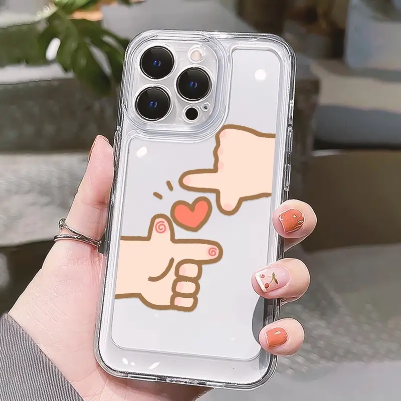 Ốp Điện Thoại TPU Mềm Chống Sốc Họa Tiết Cử Chỉ Tay Cho IPhone 11 14 13 12 Pro Max XS X XR 7 + 8 6 6S Plus Sự Bảo Vệ