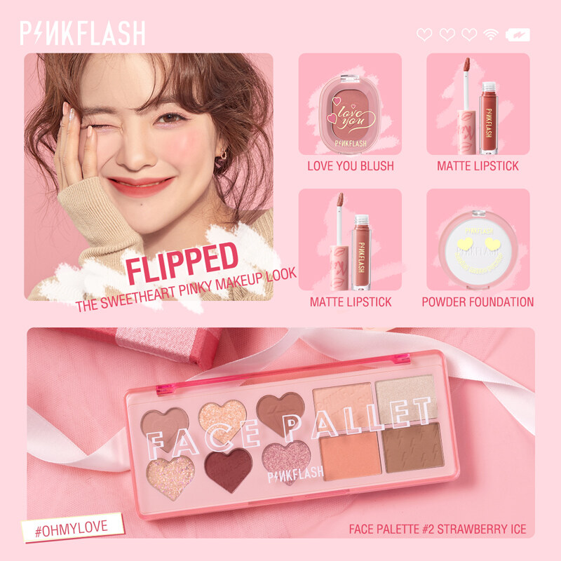 PINKFLASH #OhMyLove True Love Special Edition Makeup Beauty Set high pigment soft and smooth Flipped  Makeup Set