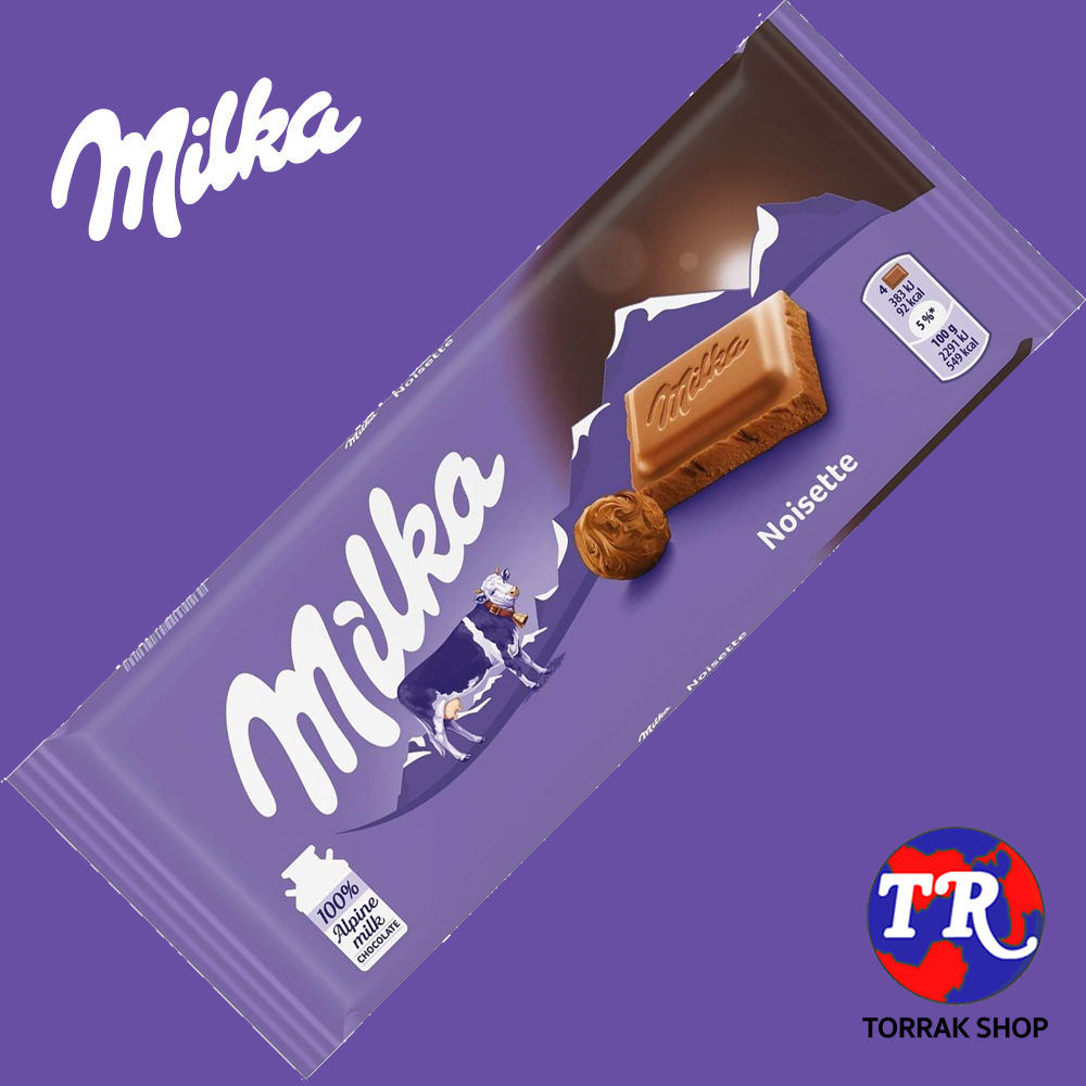 Milka Noisette Chocolate Bar มิลค์ก้า ช็อคโกแลต ผสมเฮเซลนัท นัวแช็ต 100g
