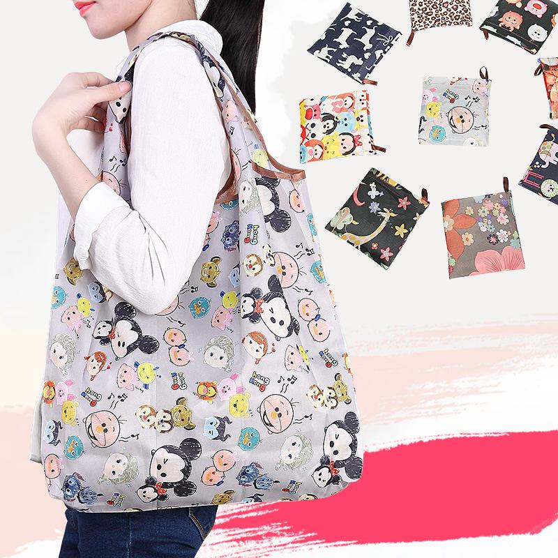 Shopping Bag ถุงผ้า ถุงช้อปปิ้ง ถุงผ้าพับได้ ถุงผ้าแบบพกพา ลดโลกร้อน ลายการ์ตูน ทวินสตาร์ ลิตเติ้ลทวินสตาร์ส Little Twin Stars มินเนี่ยน มินนี่ มิ๊กกี้ คุมะมง