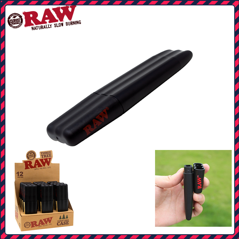 【ของแท้ 100 ส่งเร็ว】Raw Three Tree Case Three Cone Case Triple PreRoll Cone Joint Case Stash