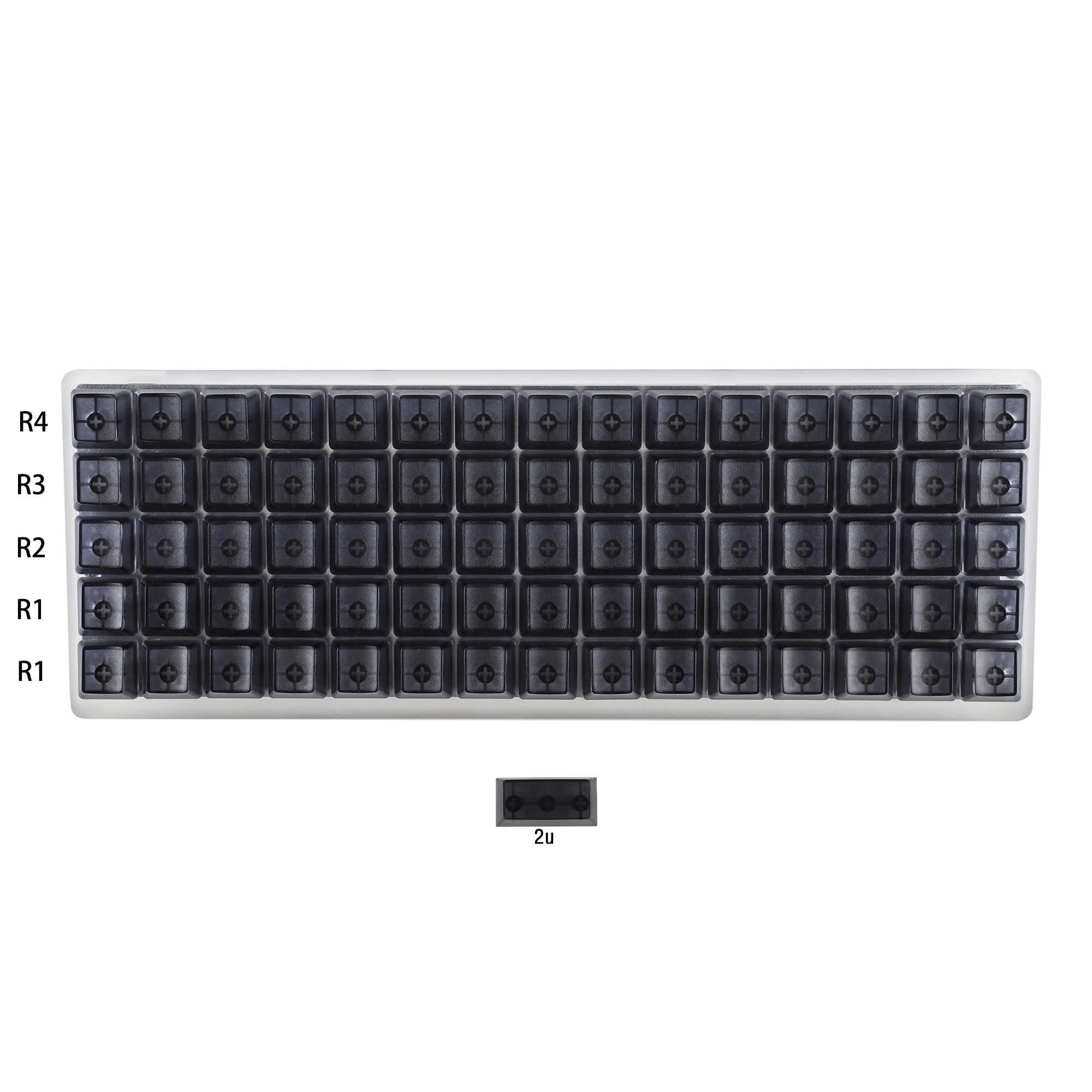 OEM Profile Blank ABS Keycaps Fog Black Clear Shine Through สำหรับ ...