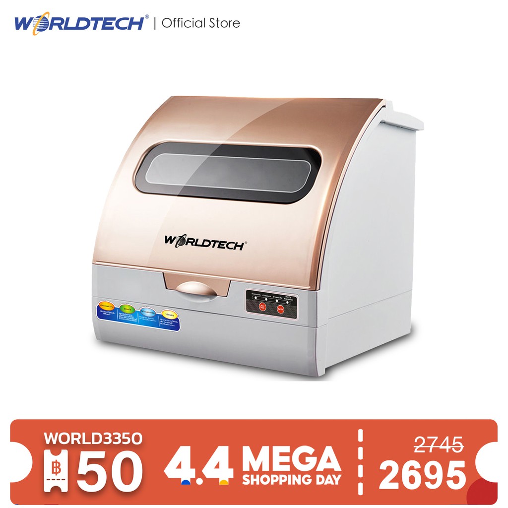 Hot Sale Worldtech เครื่องล้างจานในครัวเรือน รุ่น WT-DW6S1000 Dishwasher เครื่องล้างจาน เครื่องล้างจานอัจฉริยะ (ผ่อนชำระ 0%) ราคาถูก เครื่องล้างจาน เครื่องล้างจานอัตโนมัติ เครื่องล้างจานขนาดเล็ก