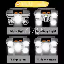 ภาพขนาดย่อของภาพหน้าปกสินค้าRXC 5ไฟ ไฟฉายคาดศีรษะ LED หมุนได้ แสงปรับได้4ระดับ แบบชาร์จไฟในตัว ไฟฉายคาดหัว ไฟฉายกันน้ำ แสงสีขาว ไฟ ไฟฉาย ไฟฉายคาดศรีษะ ไฟคาดหัว รุ่น T5 จากร้าน RXC  LED บน Lazada ภาพที่ 4