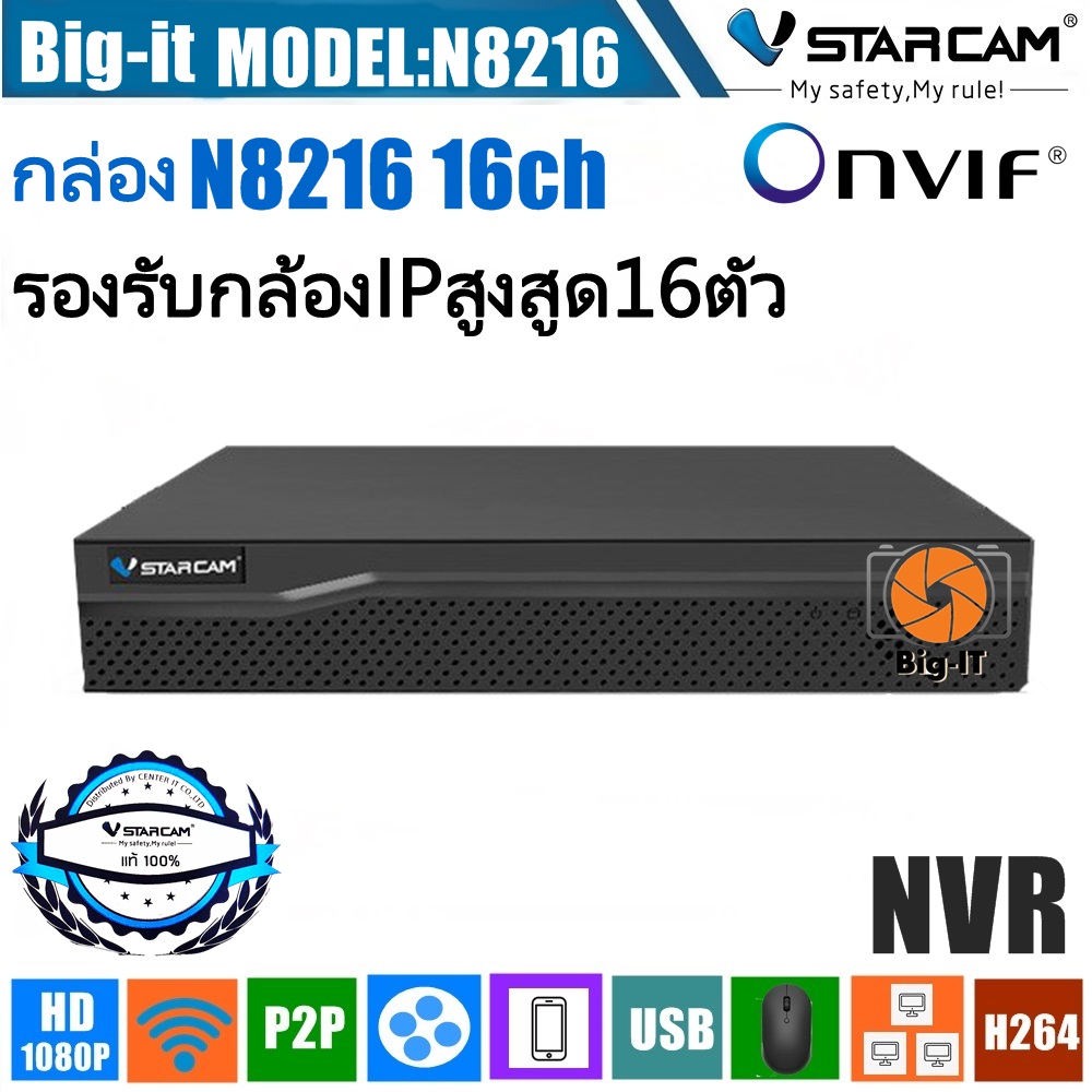 VStarcam กล่องบันทึกกล่อง IP Camera Eye4 NVR N8216P / 16 CH รองรับกล้องได้สูงสุด16ตัว Big-it