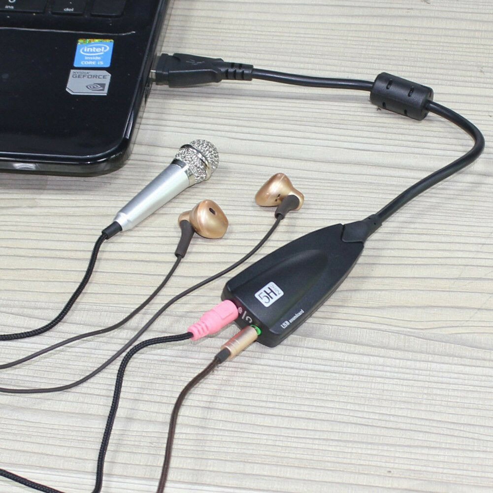External USB 2.0 Audio Adapter 7.1 Sound Card Dynamic 3D Surround Sound Card