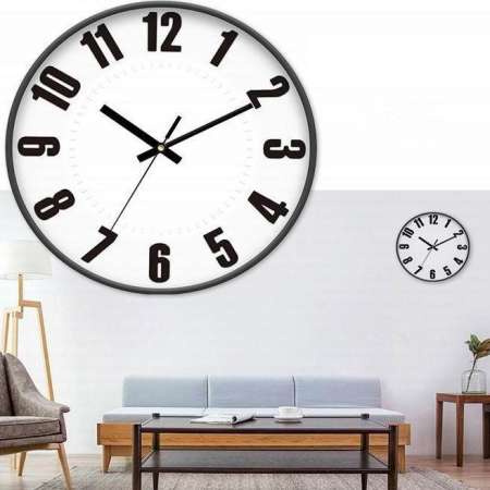 Wallclock นาฬิกาติดผนัง นาฬิกา นาฬิกาแขวนผนัง 12 นิ้ว ราคาถูก (หน้าปัดขาวตัวเลขสีดำ)