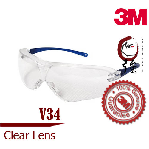 แว่นนิรภัย (แว่นเซฟตี้) ยี่ห้อ 3M รุ่น Virtua Sport Asian Fit series, เลนส์ใส V34 (10434) (3MGLVAF10434)